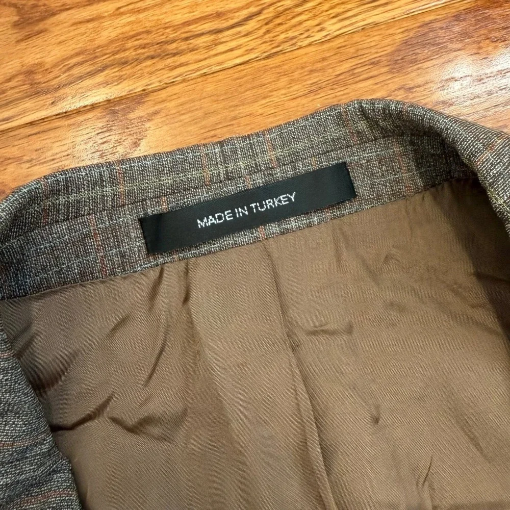 Hugo Boss Einstein Sigma Blazer Mens 42R Brown Glen Plaid Virgin‎ Wool Stretch